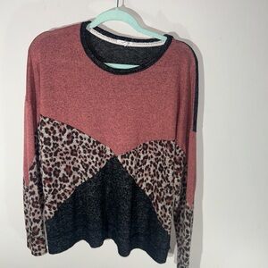 Maurice’s XL Stylish Pink and Black Leopard Print Women's Top